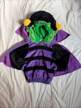 Kids Purple & Green Frankenstein Hooded Costume Jacket with Cape